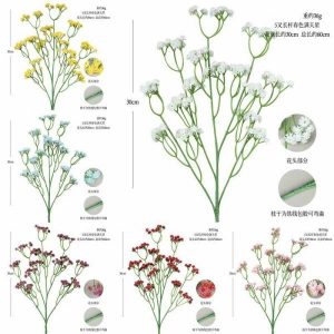 Babysbreath | Artificial 5-Pronged Long Pole, Spring Full Of Stars Artificial Flower Babysbreath