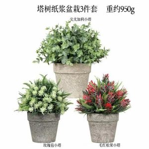 Bonsai Set | Artificial 3 Piece Set Of Tower Tree Pulp Potted Plants Bonsai Bonsai Set