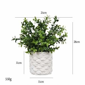 Desktop Bonsai(M) | Artificial Douban Grass Double Layer Densified White Pineapple Pulp Potted Plant Bonsai Desktop Bonsai(M)