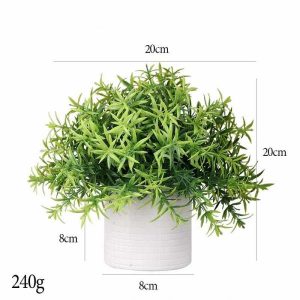 Desktop Bonsai(M) | Artificial Encrypted Snake Tongue Grass Grid Cylindrical Pulp Potted Plant Bonsai Desktop Bonsai(M)