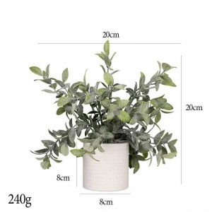 Desktop Bonsai(M) | Artificial Frost Hanging Small Tea Leaves, Grid Shaped Cylindrical Pulp Potted Plants Bonsai Desktop Bonsai(M)