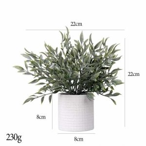 Desktop Bonsai(M) | Artificial Frost Hanging Southern Tianzhu Grid Cylindrical Pulp Potted Plant Bonsai Desktop Bonsai(M)