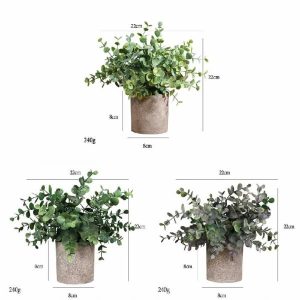 Desktop Bonsai(M) | Artificial Spray Painted Eucalyptus Cylindrical Pulp Potted Plants Bonsai Desktop Bonsai(M)