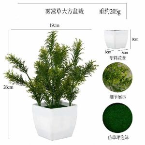 Desktop Bonsai(M) | Artificial Wusong Grass Big Plastic Potted Plant Bonsai Desktop Bonsai(M)