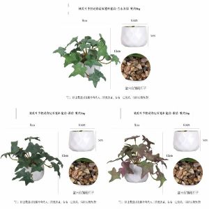 Desktop Bonsai(S) | Artificial Sweet Potato Leaf Handle Mini Diamond Plastic Potted Plant Bonsai Desktop Bonsai(S)