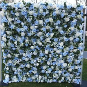 Flower Wall | Green Leaves And Small Flowers Adorn The Wedding Wall Flower Wall Flower Wall