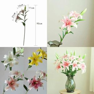 Lily | Artificial Pu Three Headed Lily Artificial Flower Lily