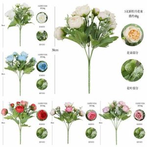 Rose | Artificial 5-Fork New Peony Artificial Flower Rose