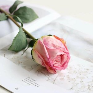 Rose | Burnt Edge Roses, Artificial Flowers, Living Room Decoration Artificial Flower Rose