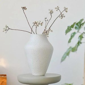 Vase | Handmade Ivory White Coarse Sand Art Vase Clafts & Pots Vase