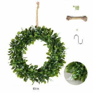 Hanging & Wreath | Artificial 100 Mesh Middle Circle Cabbage Leaves With Fruit Wreath Artificial Plants Hanging & Wreath