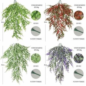 Hanging & Wreath | Artificial 5-Fork 69 Mesh Grape Vine Wall Hanging Artificial Plants Hanging & Wreath