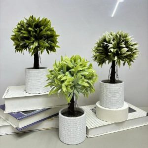 Desktop Bonsai(M) | Artificial Small Flower Enclosure Mushroom Tree Grid Cylindrical Pulp Potted Plant Bonsai Desktop Bonsai(M)