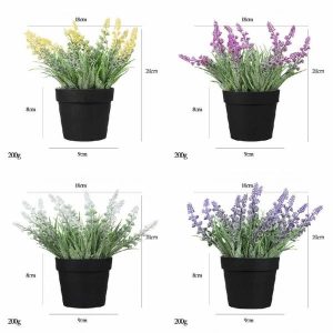 Flowers Bonsai | Artificial Frost Hanging New Lavender Black Plastic Potted Plant Bonsai Flowers Bonsai