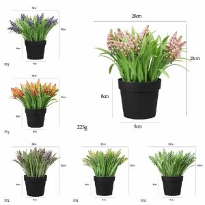 Flowers Bonsai | Artificial Powdered Pointed Wheat Ear Black Plastic Potted Plant Bonsai Flowers Bonsai