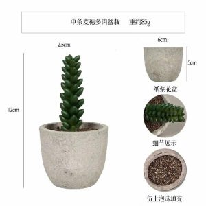 Succulents Bonsai | Artificial Mini Pulp Potted Single Wheat Ear Bonsai Succulents Bonsai